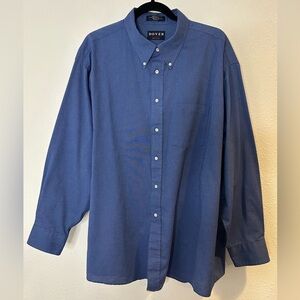 Dover Arrow Classic Blue Casual Button Down Shirt Size 19-35 Big